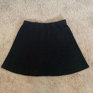 Stretch waistband black mini skirt
